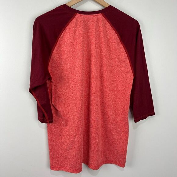 Nike Red and Maroon 3/4 Sleeve Baseball Drifit Shirt M - Picture 6 of 6